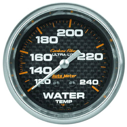 AUTOMETER 2-5/8", Full Sweep Mechanical, 120-240°F Carbon Fiber Series Water Temperature Gauge AU4832 Autofit