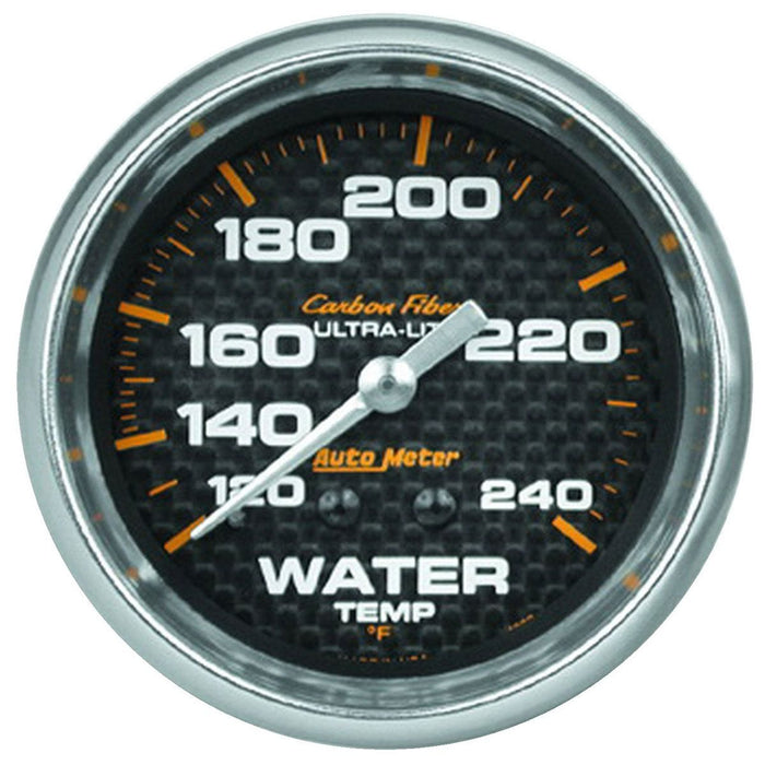 AUTOMETER 2-5/8", Full Sweep Mechanical, 120-240°F Carbon Fiber Series Water Temperature Gauge AU4832 Autofit
