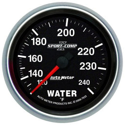 AUTOMETER 2-5/8", Full Sweep Mechanical, 120-240°F Sport-Comp II Water Temperature Gauge AU7632 Autofit