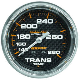 AUTOMETER 2-5/8", Full Sweep Mechanical, 140-280°F Carbon Fiber Series Transmission Temperature Gauge AU4851 Autofit