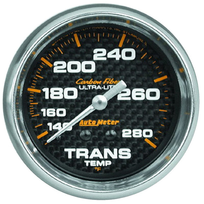 AUTOMETER 2-5/8", Full Sweep Mechanical, 140-280°F Carbon Fiber Series Transmission Temperature Gauge AU4851 Autofit