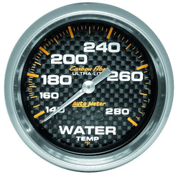 AUTOMETER 2-5/8", Full Sweep Mechanical, 140-280°F Carbon Fiber Series Water Temperature Gauge AU4831 Autofit