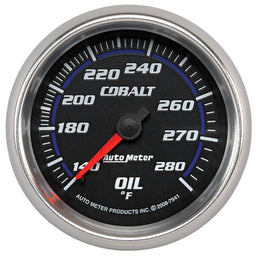AUTOMETER 2-5/8", Full Sweep Mechanical, 140-280°F Cobalt Series Oil Temperature Gauge AU7941 Autofit