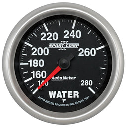 AUTOMETER 2-5/8", Full Sweep Mechanical, 140-280°F Sport-Comp II Water Temperature Gauge AU7631 Autofit