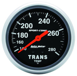 AUTOMETER 2-5/8", Full Sweep Mechanical, 140-280°F Sport-Comp Series Transmission Temperature Gauge AU3451 Autofit