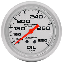 AUTOMETER 2-5/8", Full Sweep Mechanical, 140-280°F Ultra-Lite Series Oil Temperature Gauge AU4441 Autofit