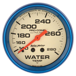 AUTOMETER 2-5/8", Full Sweep Mechanical, 140-280°F Ultra-Nite Series Water Temperature Gauge AU4531 Autofit