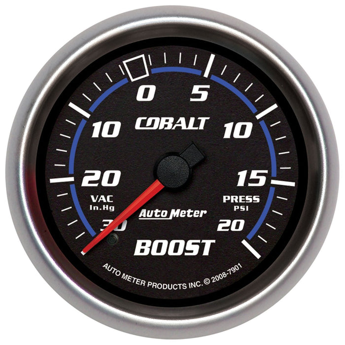 AUTOMETER 2-5/8", Full Sweep Mechanical, 30 In. Hg./20 psi Cobalt Series Boost/Vacuum Gauge AU7901 Autofit