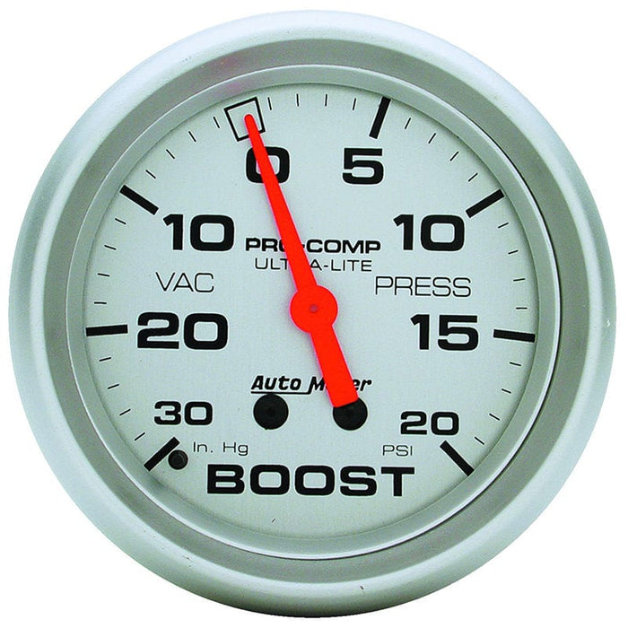 AUTOMETER 2-5/8", Full Sweep Mechanical, 30 In. Hg/20 psi Ultra-Lite Series Boost/Vacuum Gauge AU4401 Autofit