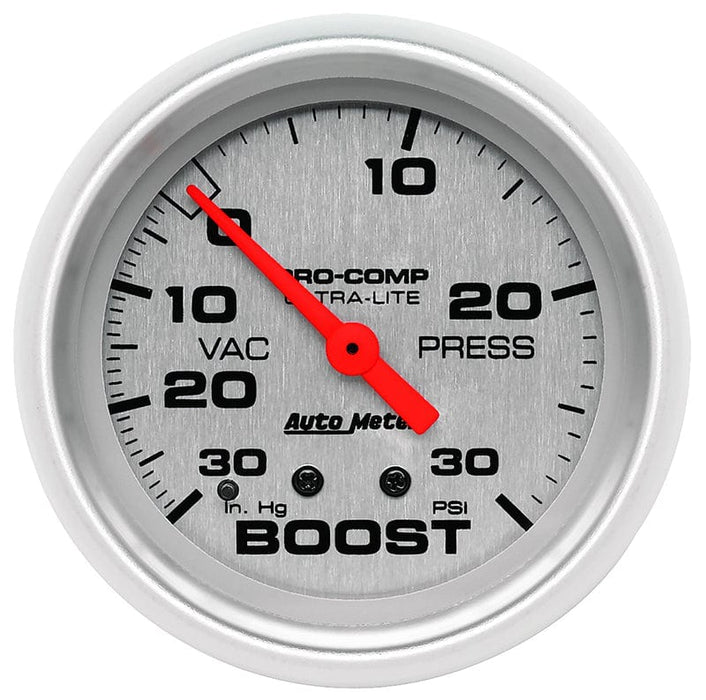 AUTOMETER 2-5/8", Full Sweep Mechanical, 30 In. Hg/30 psi Ultra-Lite Series Boost/Vacuum Gauge AU4403 Autofit