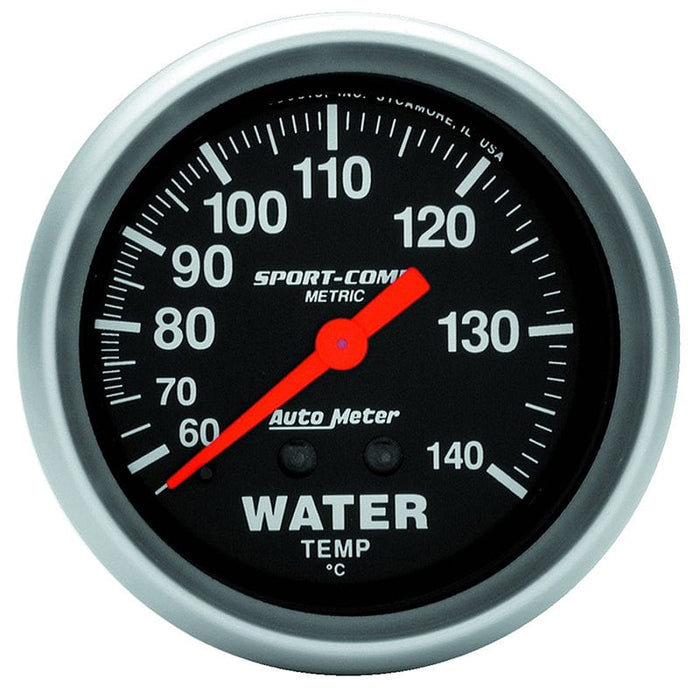 AUTOMETER 2-5/8", Full Sweep Mechanical, Metric, 60-138°C Sport-Comp Series Water Temperature Gauge AU3431-M Autofit