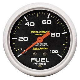 AUTOMETER 2-5/8", Liquid Filled Mechanical, 0-100 psi Pro-Comp Series Fuel Pressure Gauge AU5412 Autofit