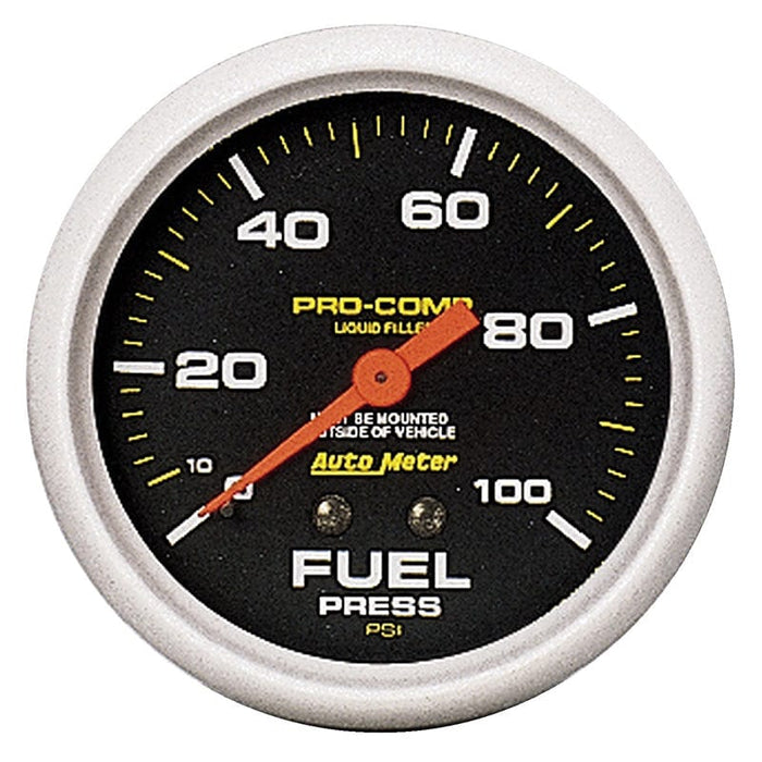 AUTOMETER 2-5/8", Liquid Filled Mechanical, 0-100 psi Pro-Comp Series Fuel Pressure Gauge AU5412 Autofit