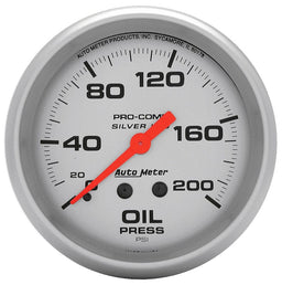 AUTOMETER 2-5/8", Liquid Filled Mechanical, 0-200 psi Ultra-Lite Series Oil Pressure Gauge AU4622 Autofit