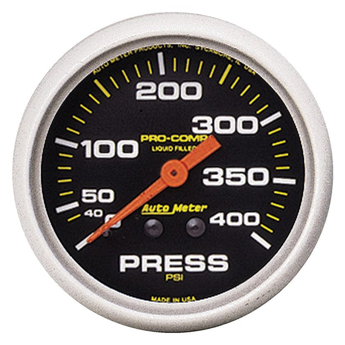 AUTOMETER 2-5/8", Liquid Filled Mechanical, 0-400 psi Pro-Comp Series Pressure Gauge AU5424 Autofit