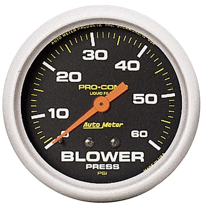 AUTOMETER 2-5/8", Liquid Filled Mechanical, 0-60 psi Pro-Comp Series Blower Pressure Gauge AU5402 Autofit