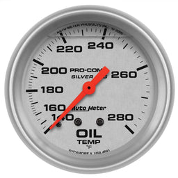 AUTOMETER 2-5/8", Liquid Filled Mechanical, 140-280°F Ultra-Lite Series Oil Temperature Gauge AU4641 Autofit