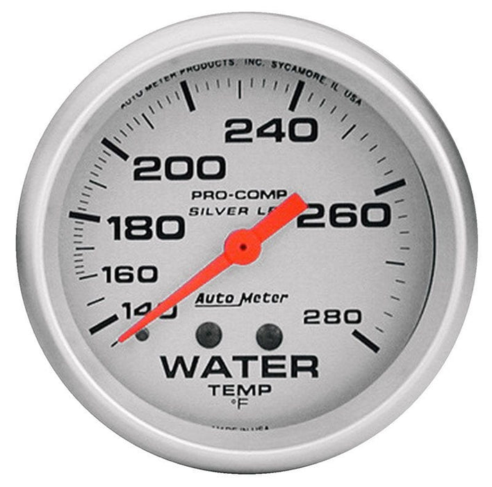 AUTOMETER 2-5/8", Liquid Filled Mechanical, 140-280°F with 4 foot Ultra-Lite Series Water Temperature Gauge AU4631-SP4 Autofit