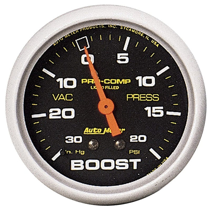 AUTOMETER 2-5/8", Liquid Filled Mechanical, 30 In. Hg/20 psi Pro-Comp Series Boost/Vacuum Gauge AU5401 Autofit