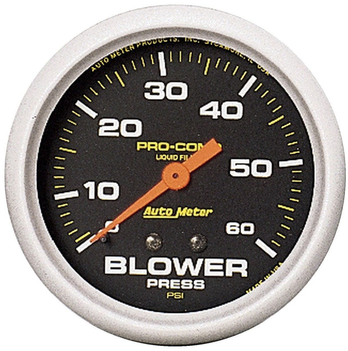 AUTOMETER 2-5/8", Liquid Filled Mechanical, Memory, 0-60 psi Pro-Comp Series Blower Pressure Gauge AU5403 Autofit