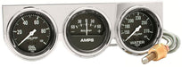 AUTOMETER 2-5/8", Mechanical, Oil Pressure, Water Temperature, Ammeter Auto gage Three-Gauge Chrome Console AU2395 Autofit