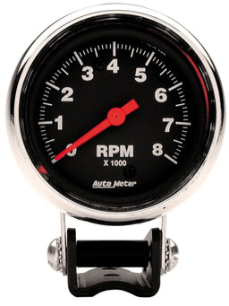 AUTOMETER 2-5/8", Pedestal Mount, Super Bezel, 0-8,000 rpm Traditional Chrome Mini Tachometer AU2893 Autofit