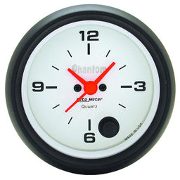 AUTOMETER 2-5/8", Quartz Movement with Second Hand Phantom Series Clock AU5885 Autofit