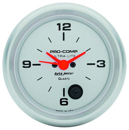 AUTOMETER 2-5/8", Quartz movement with second hand Ultra-Lite Series Clock AU4485 Autofit