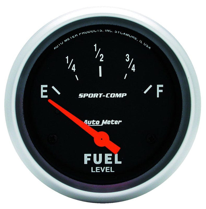 AUTOMETER 2-5/8", Short Sweep Electric, 0 ohms Empty/30 ohms Full Sport-Comp Series Fuel Level Gauge AU3517 Autofit