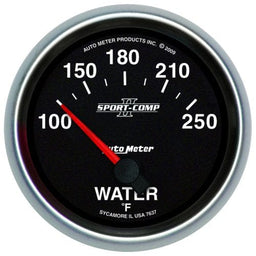 AUTOMETER 2-5/8", Short Sweep Electric, 100-250°F Sport-Comp II Water Temperature Gauge AU7637 Autofit