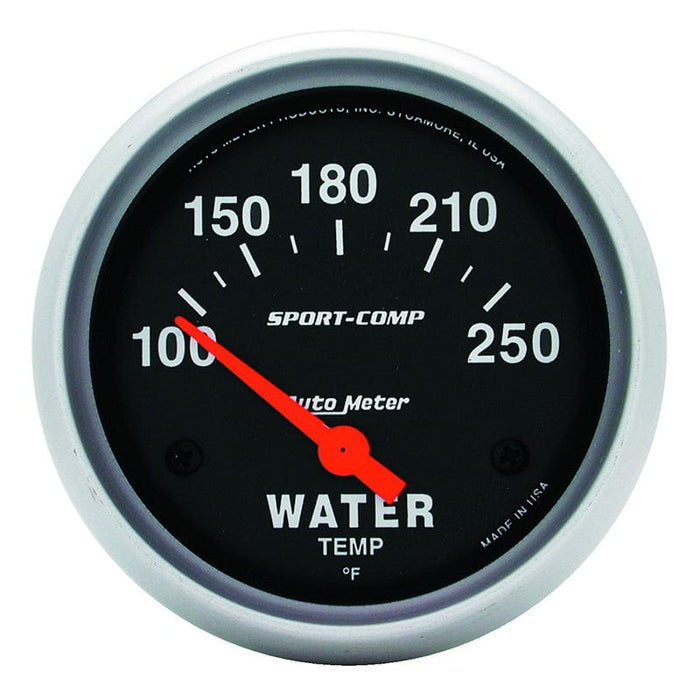 AUTOMETER 2-5/8", Short Sweep Electric, 100-250°F Sport-Comp Series Water Temperature Gauge AU3531 Autofit