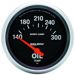 AUTOMETER 2-5/8", Short Sweep Electric, 140-300°F Sport-Comp Series Oil Temperature Gauge AU3543 Autofit