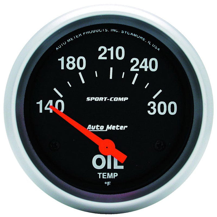 AUTOMETER 2-5/8", Short Sweep Electric, 140-300°F Sport-Comp Series Oil Temperature Gauge AU3543 Autofit
