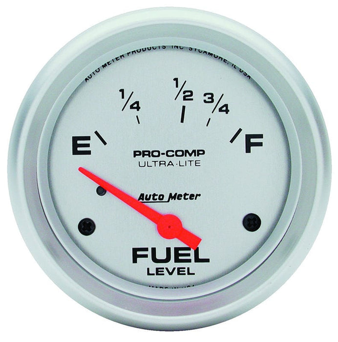 AUTOMETER 2-5/8", Short Sweep Electric, 16 ohms Empty/158 ohms Full Ultra-Lite Series Fuel Level Gauge AU4418 Autofit