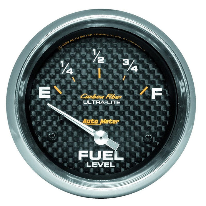 AUTOMETER 2-5/8", Short Sweep Electric, 240 ohms Empty/33 ohms Full Carbon Fiber Series Fuel Level Gauge AU4816 Autofit