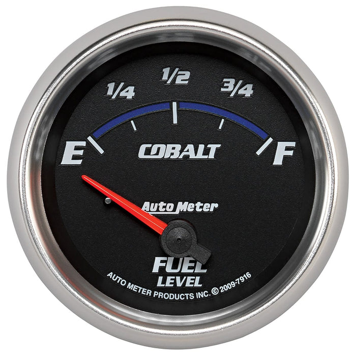AUTOMETER 2-5/8", Short Sweep Electric, 240 ohms Empty/33 ohms Full Cobalt Series Fuel Level Gauge AU7916 Autofit