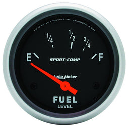 AUTOMETER 2-5/8", Short Sweep Electric, 240 ohms Empty/33 ohms Full Sport-Comp Series Fuel Level Gauge AU3516 Autofit