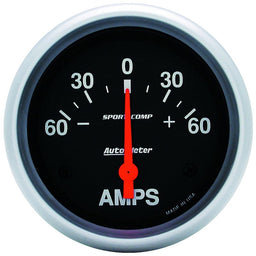 AUTOMETER 2-5/8", Short Sweep Electric, 60-0-60 amps Sport-Comp Series Ammeter Gauge AU3586 Autofit