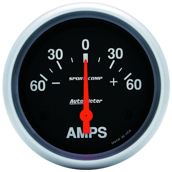 AUTOMETER 2-5/8", Short Sweep Electric, 60-0-60 amps Sport-Comp Series Ammeter Gauge AU3586 Autofit