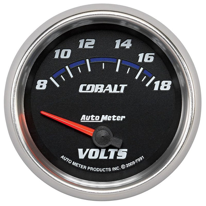AUTOMETER 2-5/8", Short Sweep Electric, 8-18 volts Cobalt Series Voltmeter Gauge AU7991 Autofit