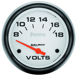 AUTOMETER 2-5/8", Short Sweep Electric, 8-18 volts Phantom Series Voltmeter Gauge AU5891 Autofit