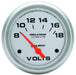 AUTOMETER 2-5/8", Short Sweep Electric, 8-18 volts Ultra-Lite Series Voltmeter Gauge AU4491 Autofit