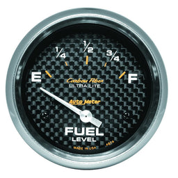 AUTOMETER 2-5/8", Short Sweep Electric, GM, 0 ohms Empty/90 ohms Full Carbon Fiber Series Fuel Level Gauge AU4814 Autofit