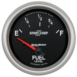 AUTOMETER 2-5/8", Short Sweep Electric, GM, 0 ohms Empty/90 ohms Full Sport-Comp II Fuel Level Gauge AU7614 Autofit