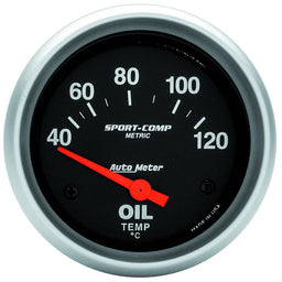 AUTOMETER 2-5/8", Short Sweep Electric, Metric, 40-120°C Sport-Comp Series Oil Temperature Gauge AU3542-M Autofit
