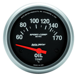 AUTOMETER 2-5/8", Short Sweep Electric, Metric, 60-170°C Sport-Comp Series Oil Temperature Gauge AU3543-M Autofit