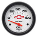 AUTOMETER 2-5/8", White Dial, Short Sweep Electric, 0-100 psi Chev Bow-Tie Oil Pressure Gauge AU5827-00406 Autofit