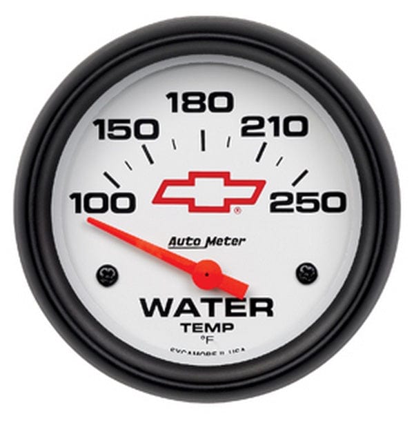 AUTOMETER 2-5/8", White Dial, Short Sweep Electrical, 100-250°F Chev Bow-Tie Water Temperature Gauge AU5837-00406 Autofit
