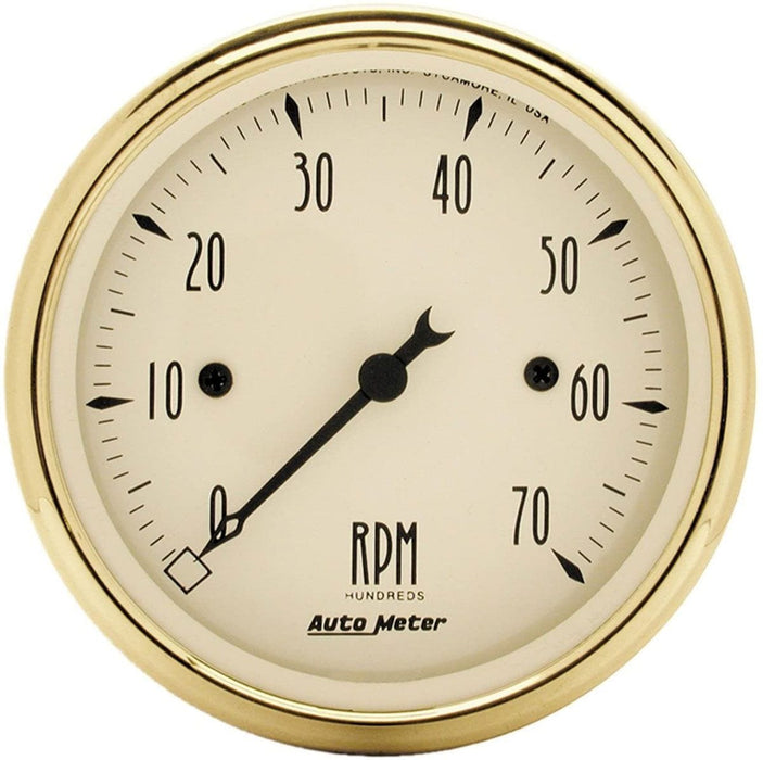 AUTOMETER 3-1/8", In-Dash, Electric, 0-7,000 rpm Golden Oldies Tachometer AU1595 Autofit