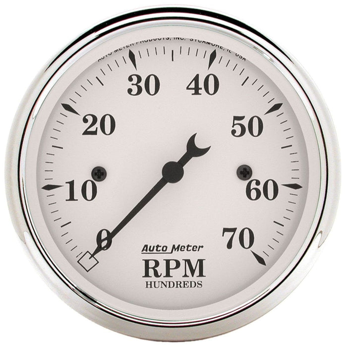AUTOMETER 3-1/8", In-Dash, Electric, 0-7,000 rpm Old Tyme White Tachometer AU1695 Autofit
